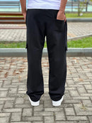 Calça Cargo de Moletom Bordado Trip Side Preto