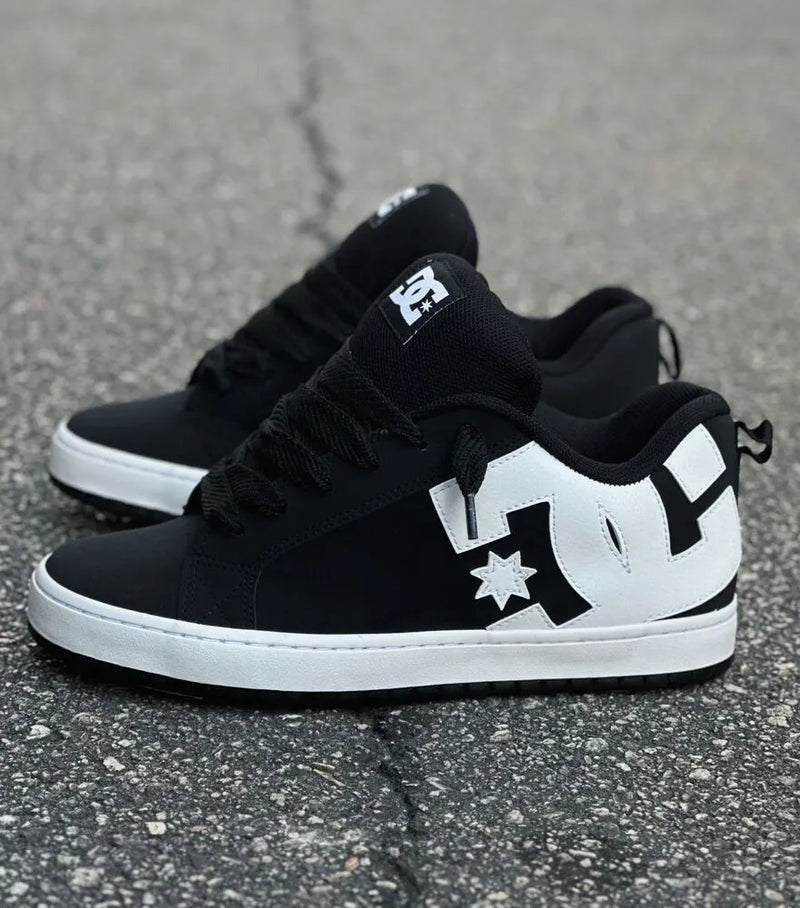 Tênis dc shoes new court graffik sd black white